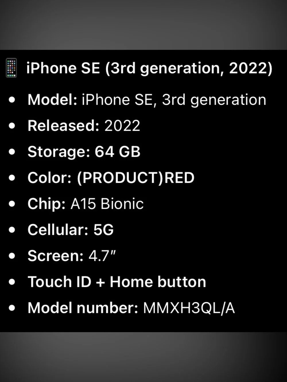 Apple iPhone SE (Red) - 3rd Generation